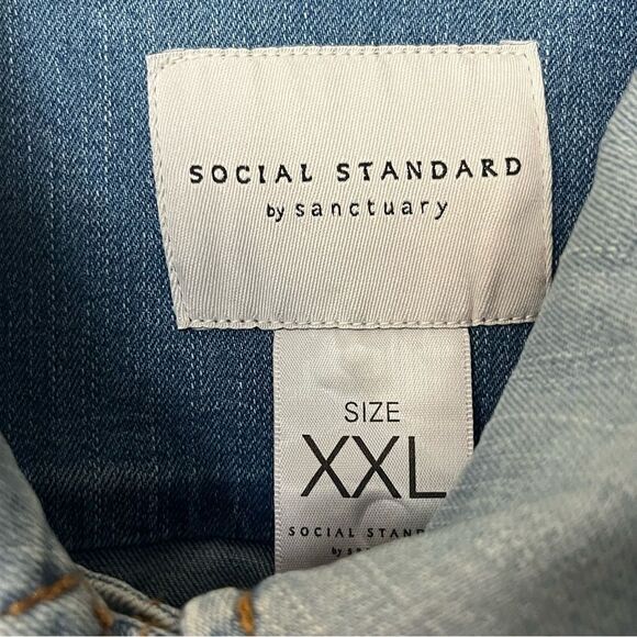Social Standard by Sanctuary Denim Jean Jacket Blue Cotton Blend - Picture 6 of 10